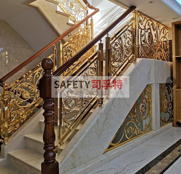輕奢簡約銅藝雕刻樓梯扶手，增添生活質(zhì)感的藝術(shù)品[司孚特銅藝欄桿](圖3)