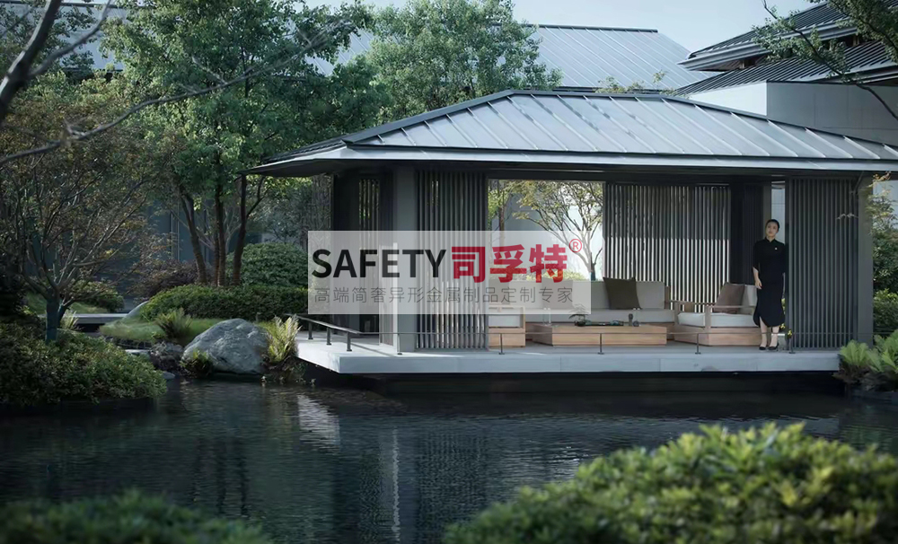 新中式景觀涼亭設(shè)計(jì)有哪些注意事項(xiàng)[精致不銹鋼涼亭，鋁藝涼亭](圖4)